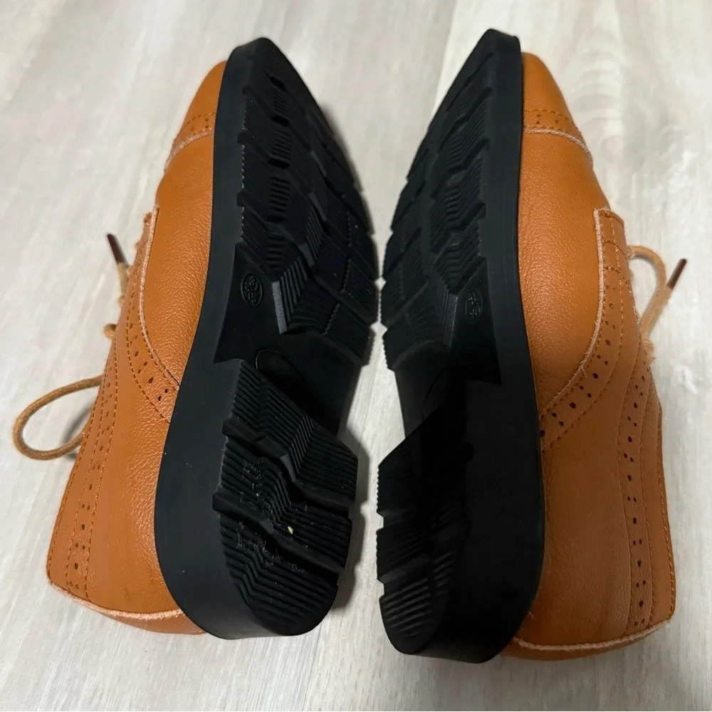 Boys Brown Leather Dress Shoes Sz 31 Lace Up Oxford Formal wedding church